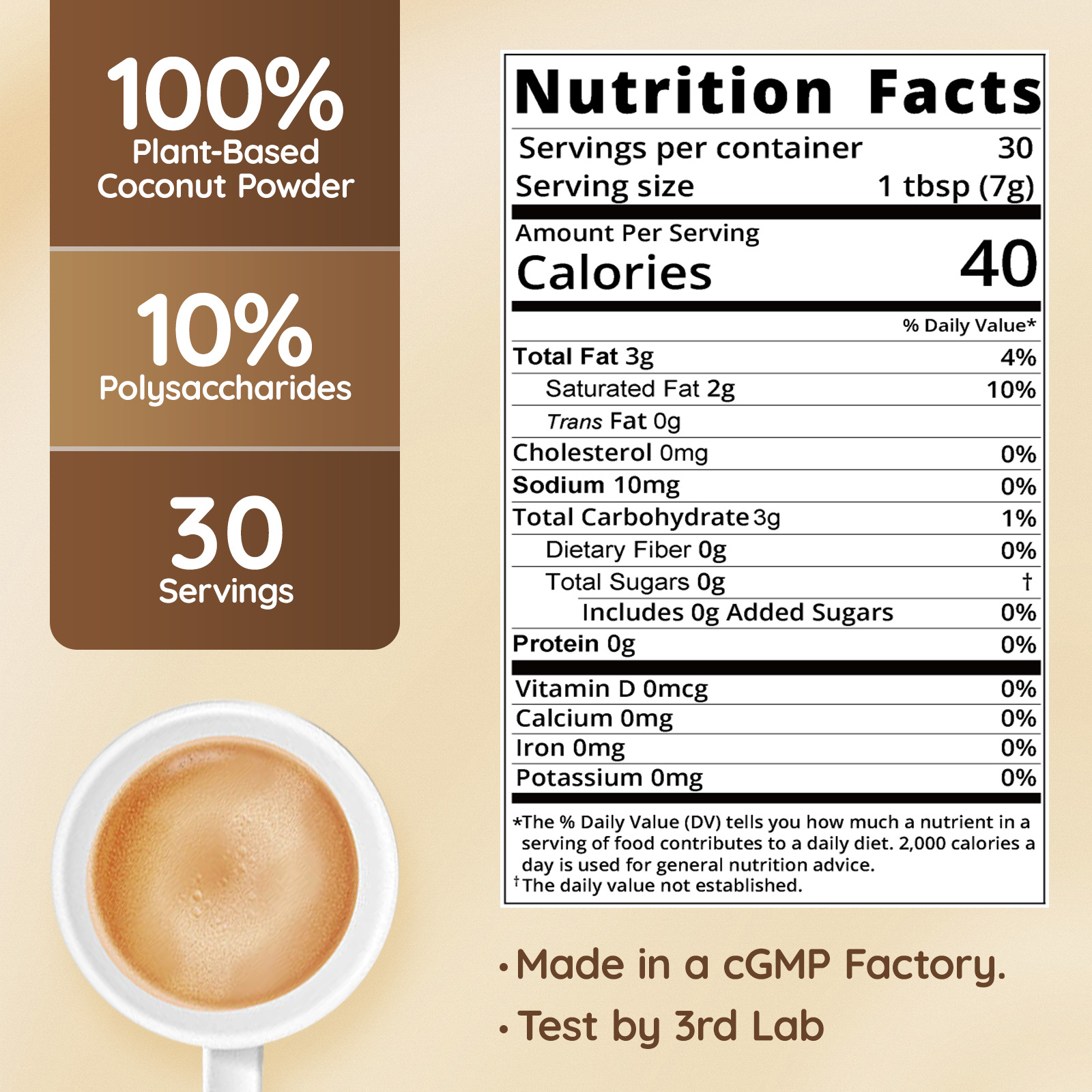 Mushroom Coconut Coffee Creamer, Sweet Flavor - Image 2