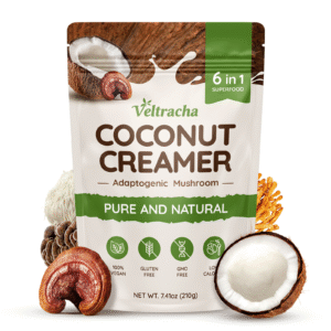 Mushroom Coconut Coffee Creamer with Pure Coconut Extract and 6 Adaptogenic Mushroom,7.41oz (30 Servings)