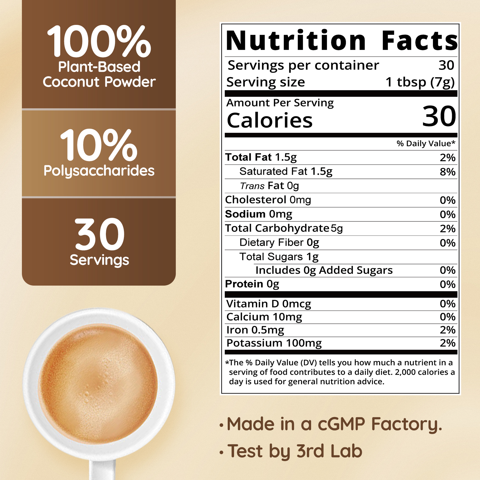 Mushroom Coconut Coffee Creamer, Coconut Flavor - Image 2