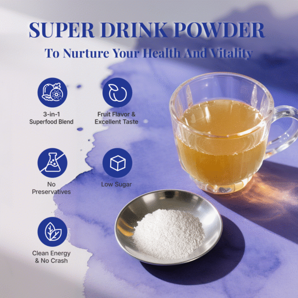 Yerba Mate Tea Powder,3in 1 Functional Blend Probiotic & Mushroom,11.6 oz (30 Servings), Peach Mango - Image 4
