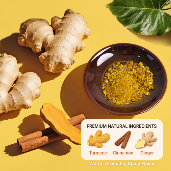 Veltracha Turmeric Ginger Cinnamon Tea Bags, Cleaning Energy Support Intestinal & lmmune Health,120Counts - Image 4