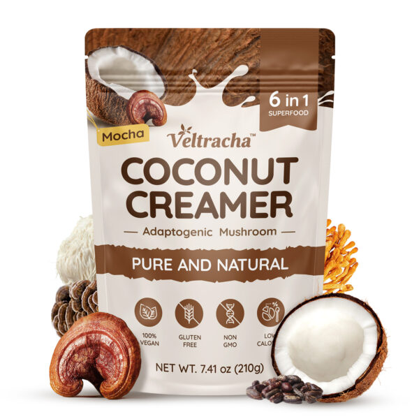 Mushroom Coconut Coffee Creamer, Mocha Flavor