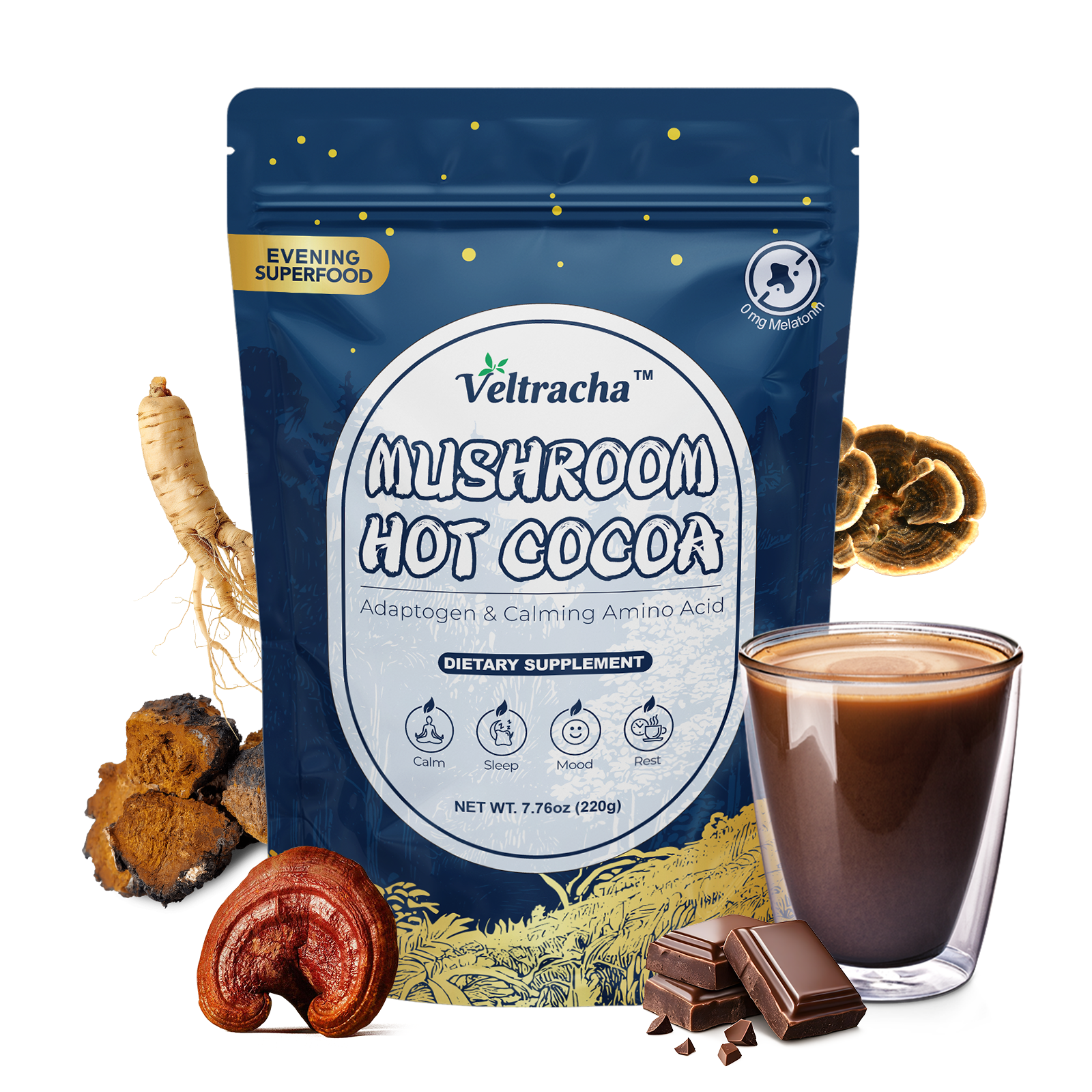 Mushroom Hot Cocoa with Magnesium for Sleep