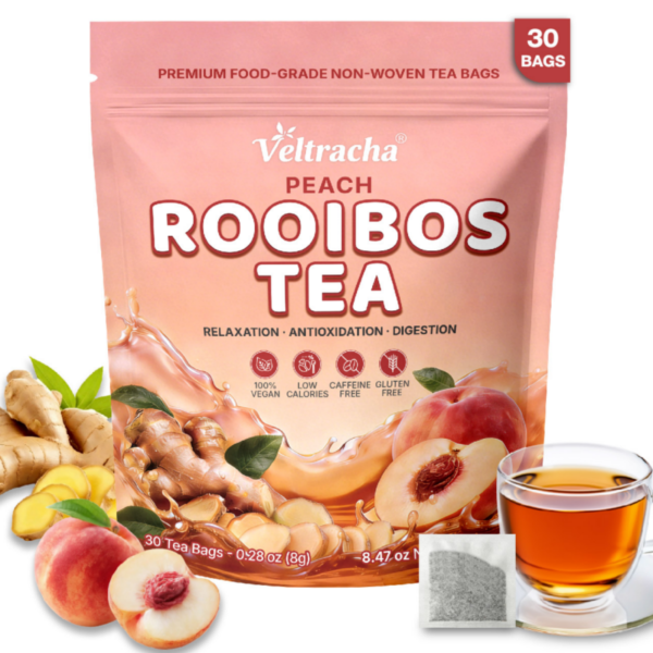 Peach Rooibos Tea Bags, 30 Tea Bags