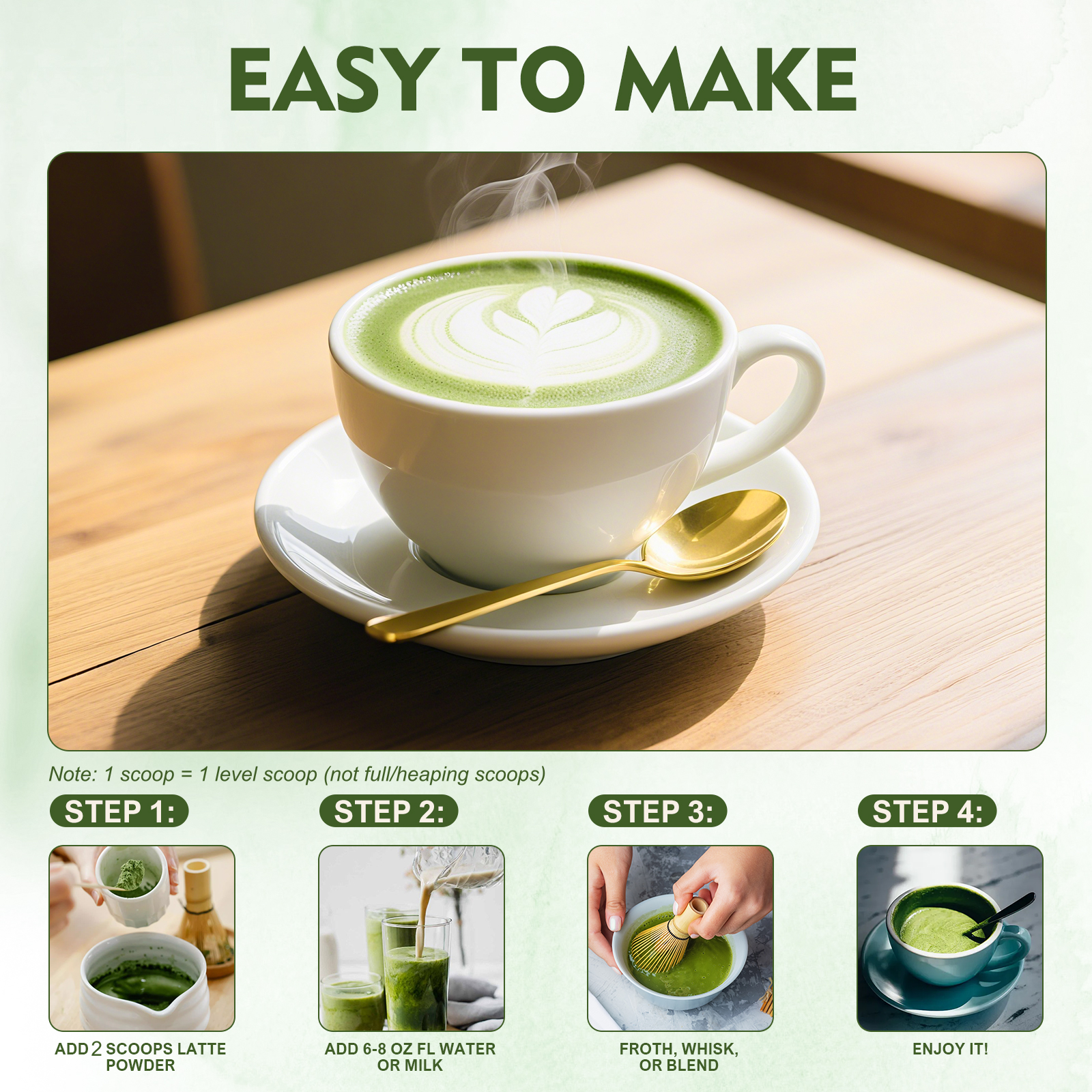 Mushroom Matcha Latte with Spirulina - Image 5