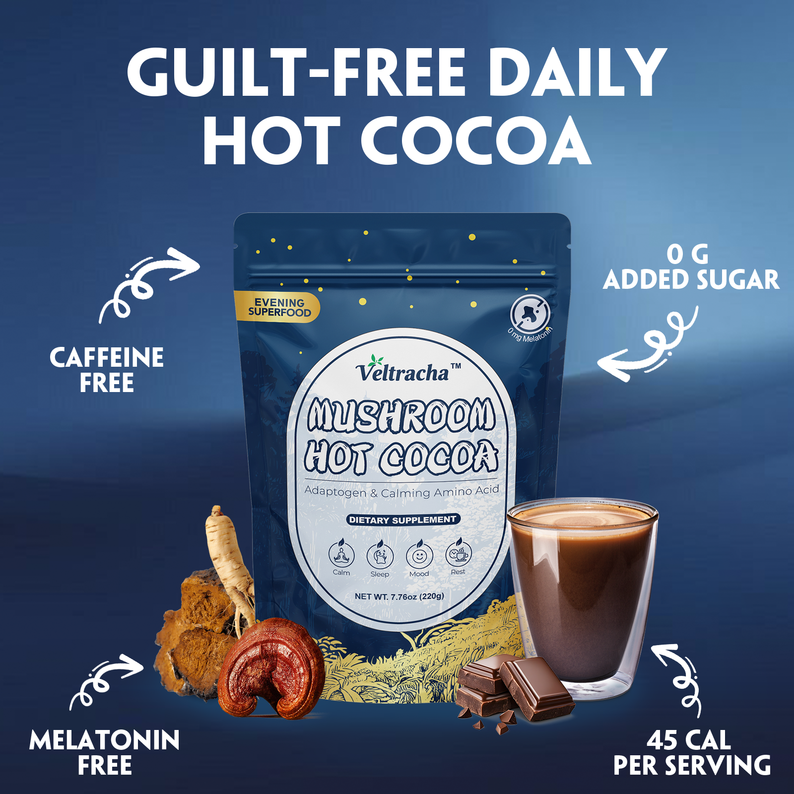 Mushroom Hot Cocoa with Magnesium for Sleep - Image 5