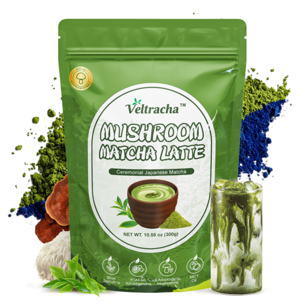 Mushroom Matcha Latte with Spirulina