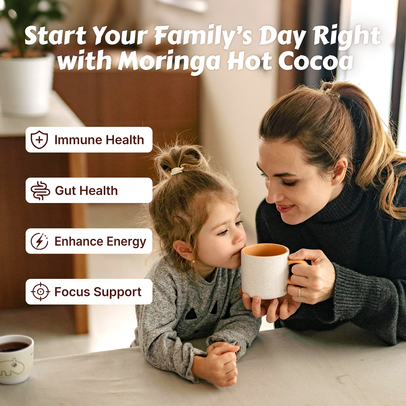 Moringa Hot Cocoa Mix, 10 Sachets - Image 3