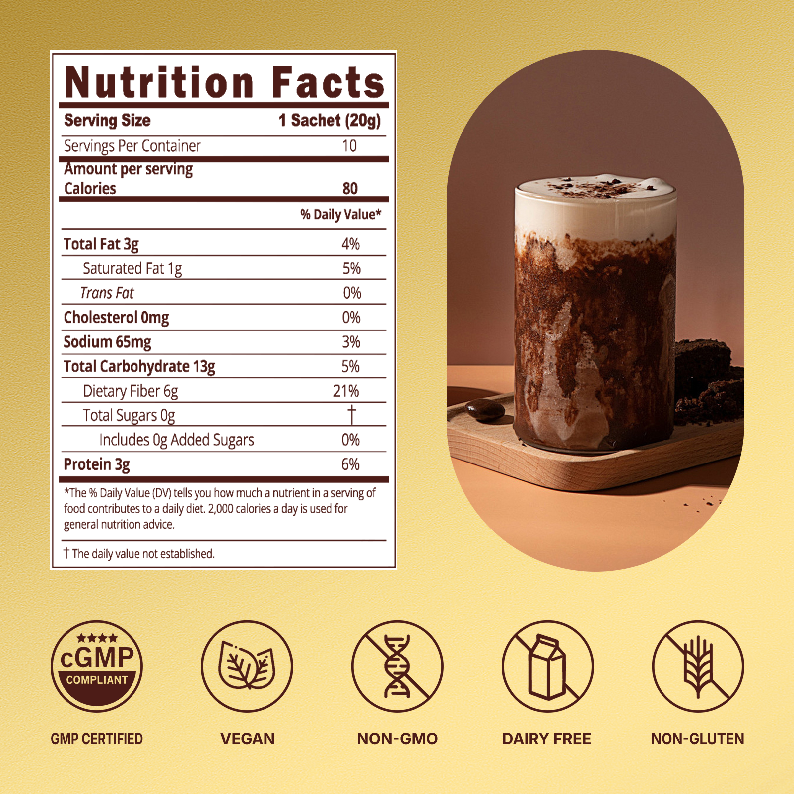 Moringa Hot Cocoa Mix, 10 Sachets - Image 2